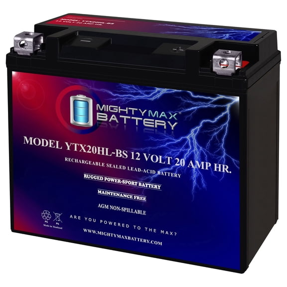 YTX20HL-BS 12V, 20Ah, AGM, Replacement Battery Compatible with BRP 500 Quest 99-01