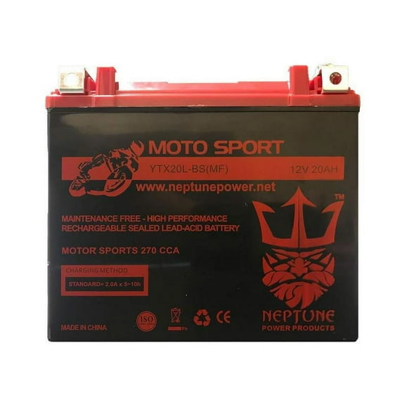 YTX20L-BS Battery for Harley-Davidson FLSTC Heritage Classic 91-14 by Neptune