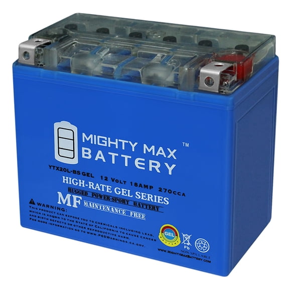 YTX20L-BS GEL Battery Replacement for EverStart ES20LBS Powersport