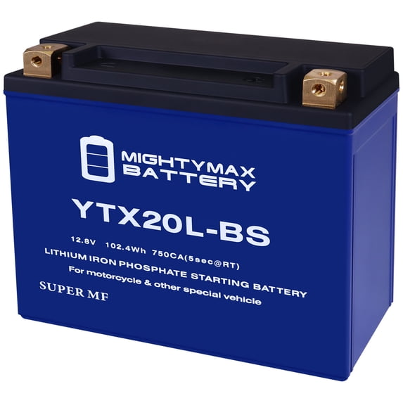 YTX20L-BS Lithium Replacement Battery compatible with Harley-Davidson FLSTF Softail Fat Boy 91-14