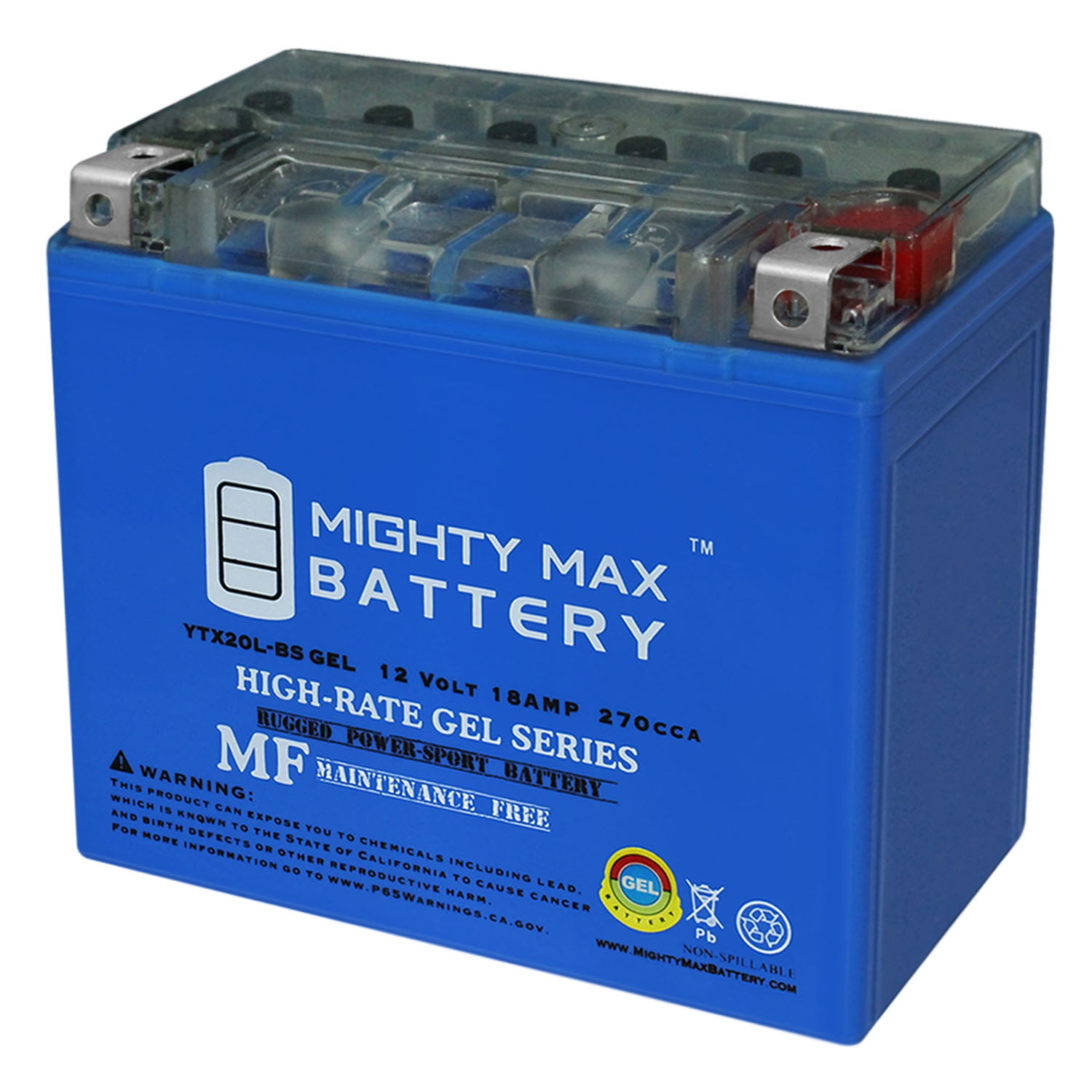 YTX20L-BS バッテリー 18Ah 270A YTX20L-BS GEL -12 Volt 18 AH, GEL Type, 270 CCA
