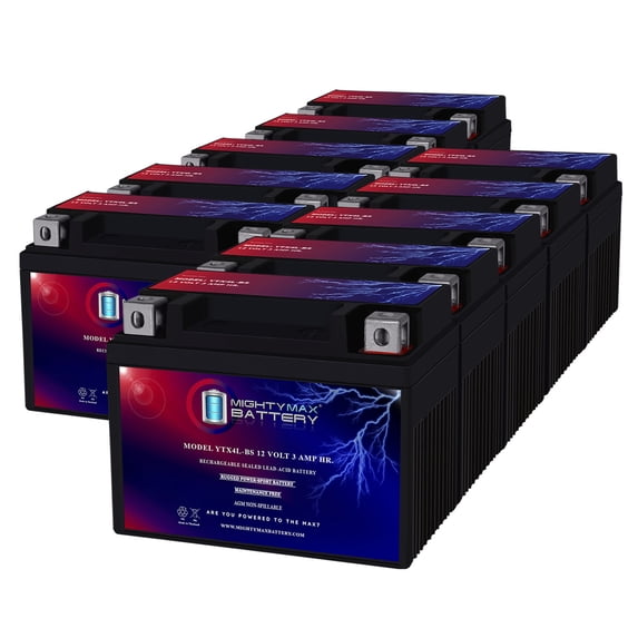 YTX4L-BS 12V 3Ah Replacement Battery compatible with KTM 450 XCW 07 - 10 Pack