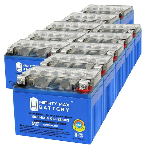 YTX4L-BS GEL Replacement Battery Compatible with PowerTex YTX4L - 10 Pack