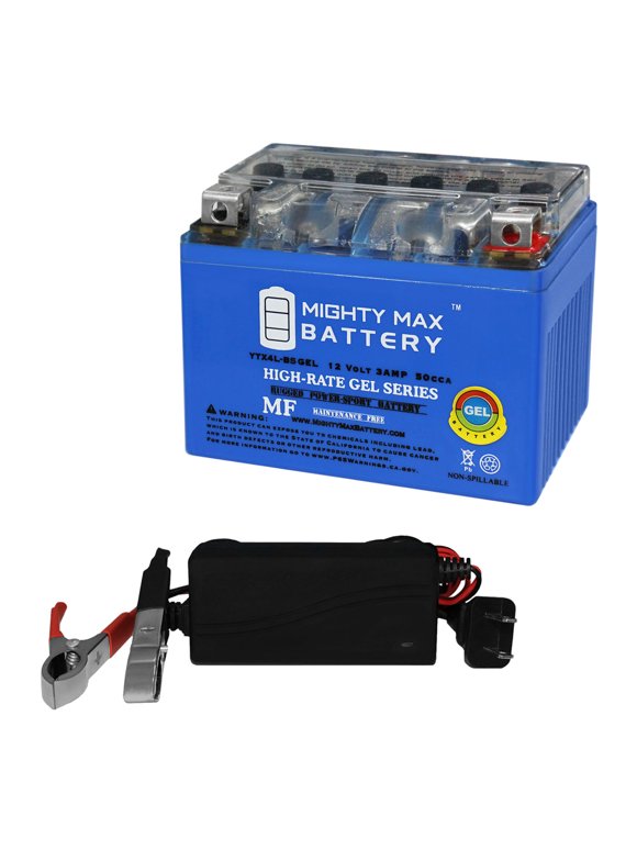Mighty Max YTX4L-BS GEL Battery For Honda Metropolitan 2013-2016 - 12V 3AH 50 CCA, Maintenance Free