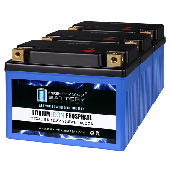 YTX4L-BS Lithium Replacement Battery Compatible with Duralast CT4L-BSFP - 3 Pack