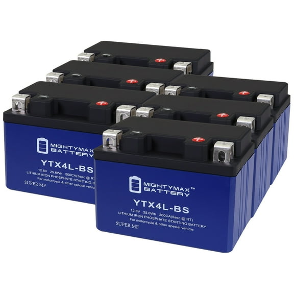 YTX4L-BS Lithium Replacement Battery Compatible with Can-Am DS50 Quest DS90 Kasea MiniSkyhawk - 6 Pack