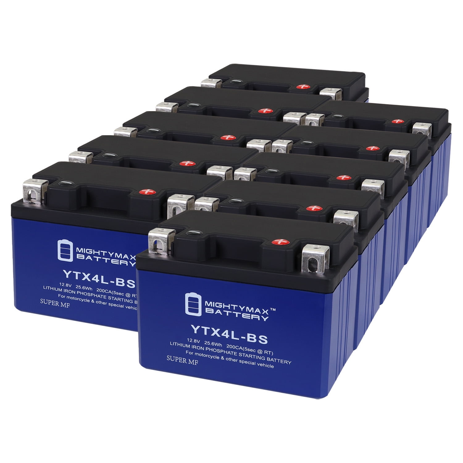 YTX4L-BS Lithium Replacement Battery Compatible with High Performance Power Sport - 10 Pack
