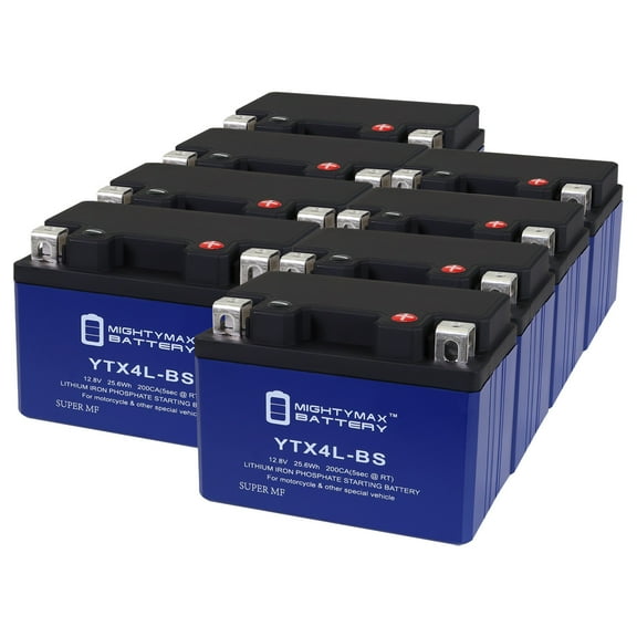 YTX4L-BS Lithium Replacement Battery Compatible with Pirate Battery 4L-BS - 8 Pack