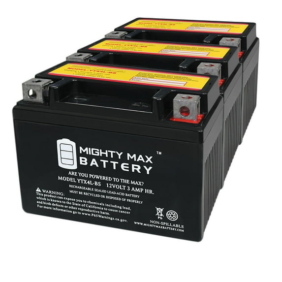 YTX4L-BS SLA Replacement Battery compatible with KTM 300 XC, XC-W, EXC-F 11-13 - 3 Pack