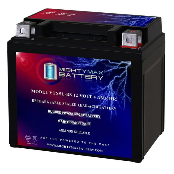 YTX5L-BS 12V 4AH Battery Replacement for E-Ton All models 2004-2013