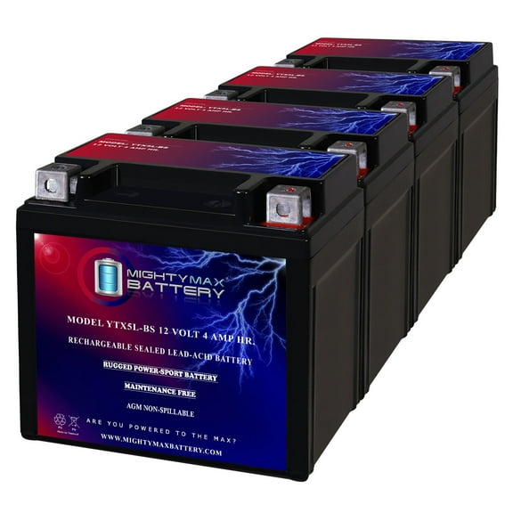 YTX5L-BS 12V 4AH Battery Replaces Cannondale XC 432 2000 - 4 Pack