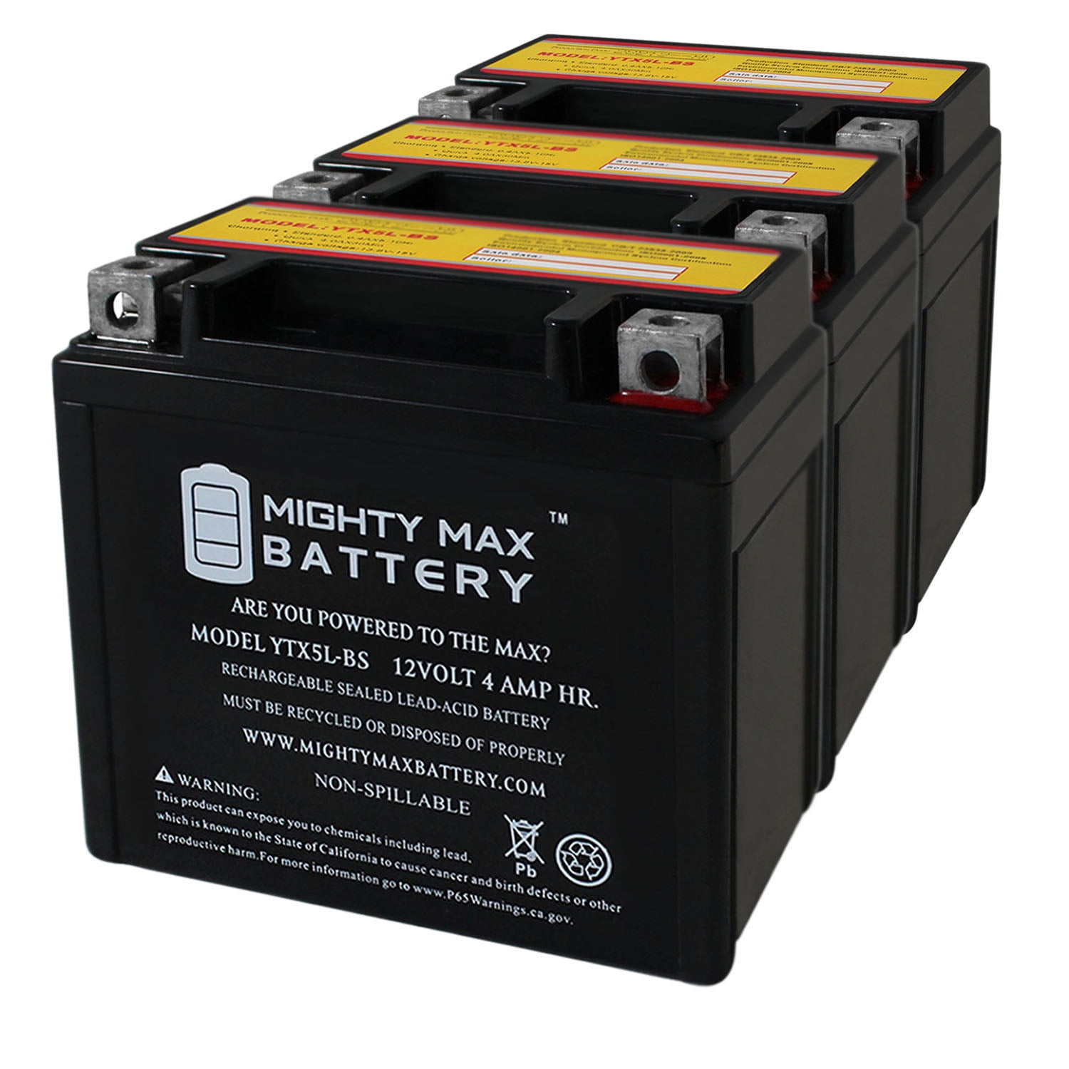 YTX5L-BSGEL 12V, 4Ah, GEL, Replacement Battery Compatible With Yamaha 90 YFM90R Raptor 09-24 - 2