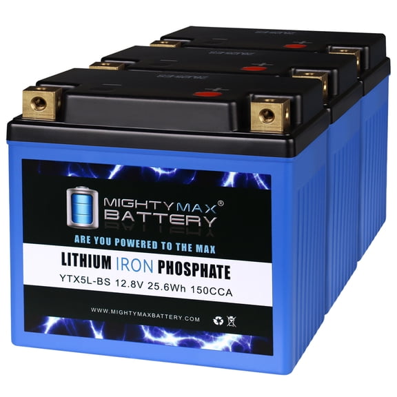 YTX5L-BS Lithium Replacement Battery Compatible with Casil ES5L-BS - 3 Pack