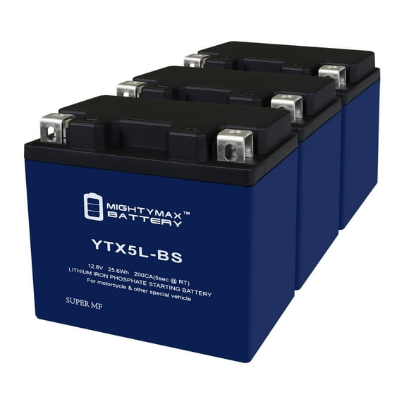 YTX5L-BS Lithium Replacement Battery Compatible with Tytaneum YTX5L-BS - 3 Pack
