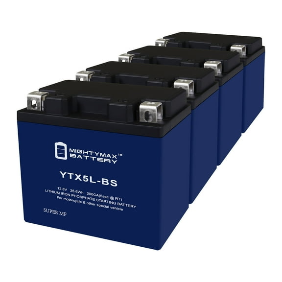 YTX5L-BS Lithium Replacement Battery Compatible with KMG YTX5L-BS (MF) - 4 Pack