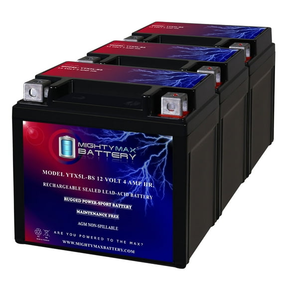 YTX5L-BS Battery Replaces Super Start Power Sports BTX5L-BS - 3 Pack