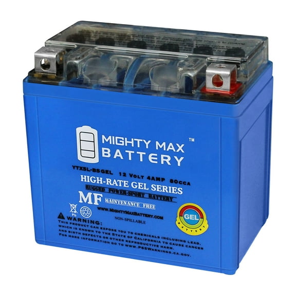 YTX5L-BS GEL -12 Volt 4 AH, GEL Type, 80 CCA, Rechargeable Maintenance Free SLA AGM Motorcycle Battery