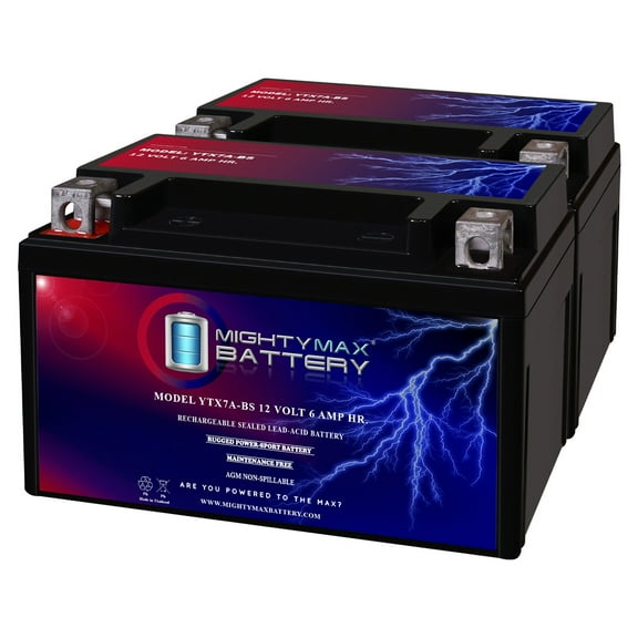 YTX7A-BS Battery Replaces Suzuki AN Burgman 250 2001-2002 - 2 Pack