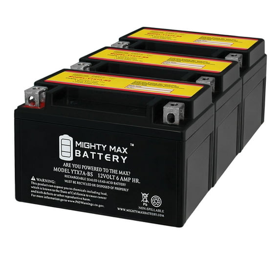 YTX7A-BS Battery for Kasea 150 Adventure Buggy All Years - 3 Pack