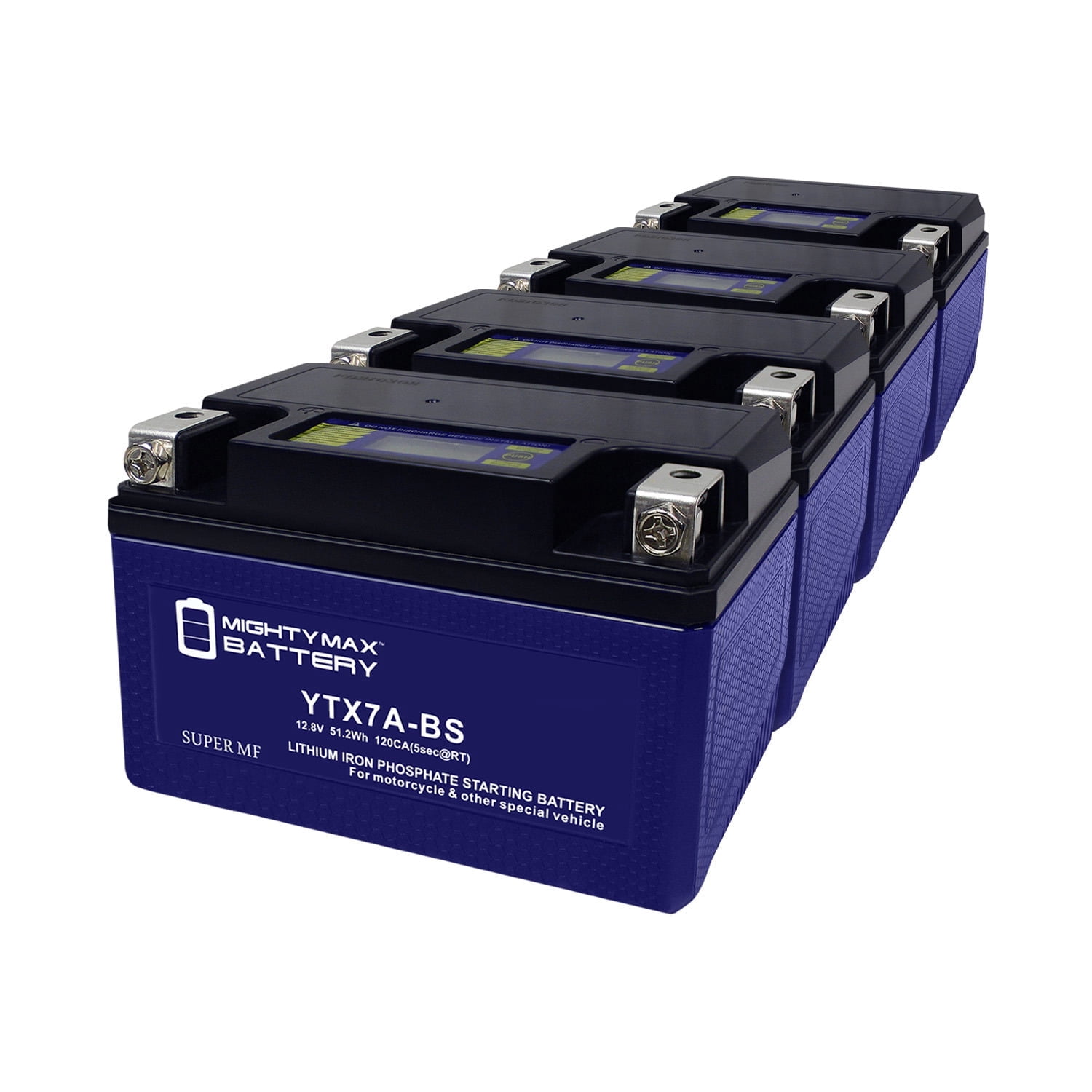 YTX7A-BS Lithium Replacement Battery Compatible with Star 50cc Moped Scooter - 4 Pack