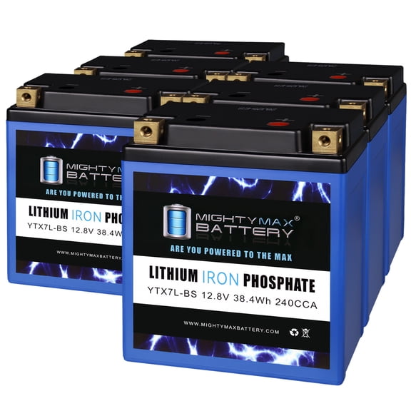 YTX7L-BS Lithium Replacement Battery Compatible with Suzuki 200 DR200S 2015-2016 - 6 Pack