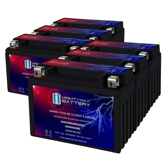 YTX9-BS 12V 8AH Replacement Battery compatible with ATK All Kick-Start Model 91-95 - 6 Pack