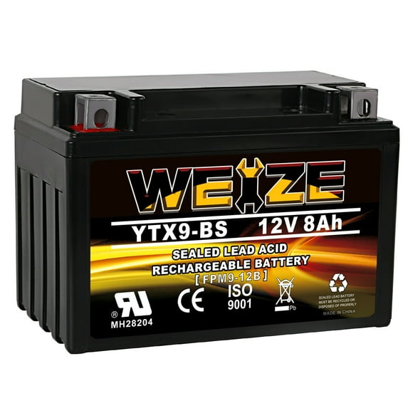 YTX9-BS Battery Replaces EXT9 GTX9-BS CYTX9-BS GTX9-BS For Motorcycle ATV Honda TRX 400EX Sportrax Fourtrax GSXR600 LTZ250 ZX600, Polaris Predator 500