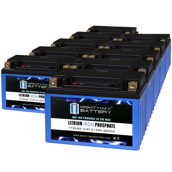 YTX9-BS Lithium Replacement Battery Compatible with Energizer TX9 - 10 Pack