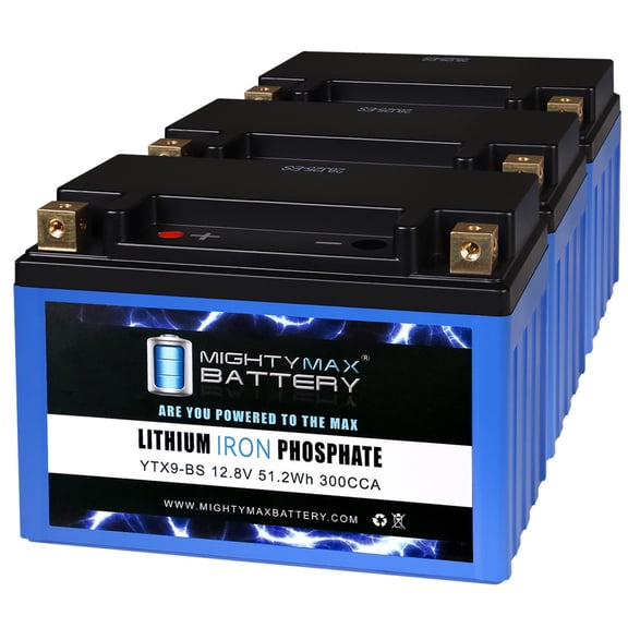 YTX9-BS Lithium Replacement Battery Compatible with Polaris P90 Predator, Sportsman 2003-2011 - 3 Pack