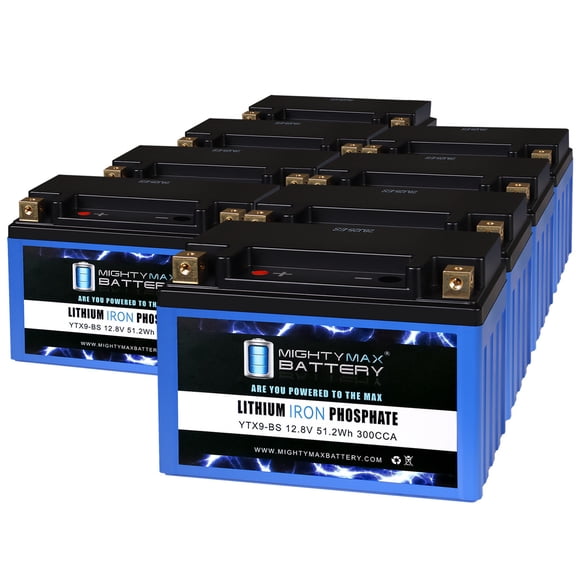 YTX9-BS Lithium Replacement Battery Compatible with Polaris P90 Predator, Sportsman 2003-2011 - 8 Pack