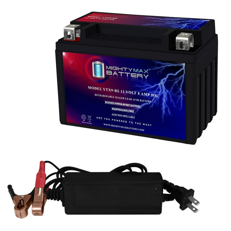 YTX9-BS Replaces Suzuki VL Intruder 800 00-04 + 12V 2Amp