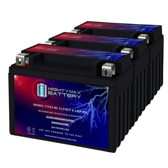 YTX9-BS SLA Replacement Battery Compatible with Extreme XTAX9-BS - 3 Pack