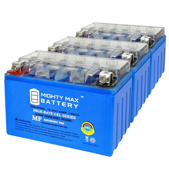 YTX9-BSGEL 12V 8AH GEL Replacement Battery compatible with Kawasaki Versys 1000, LT 20-22 - 3 Pack