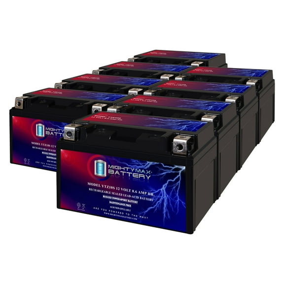 YTZ10S 12V 8.6AH Replacement Battery compatible with KTM 625 SMC, SXC 03-09 - 8 Pack