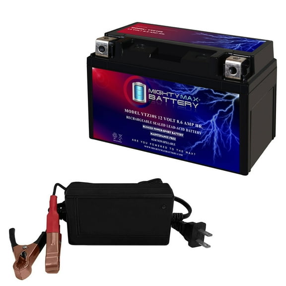 YTZ10S Battery Replaces Yamaha YZF R6 600 YZFR6BCB 12 + 12V 2A Chargr