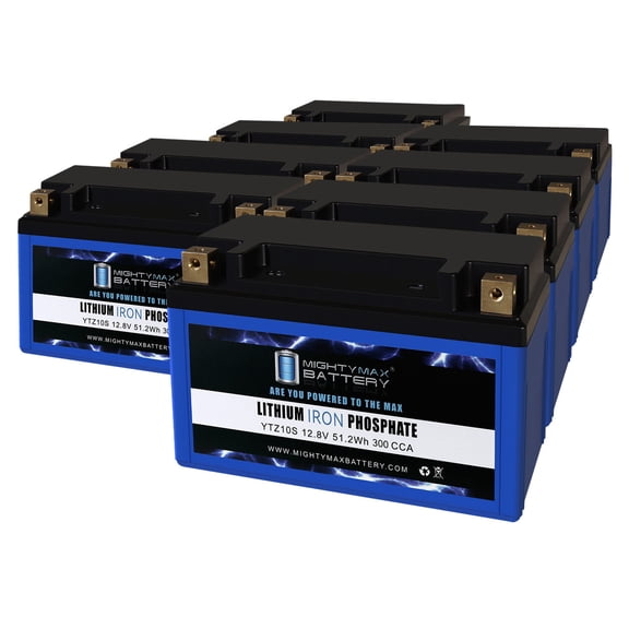 YTZ10S Lithium Replacement Battery compatible with Honda VLX 929RR CBR1000RR BMW XQ - 8 Pack
