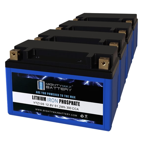 YTZ10S Lithium Replacement Battery compatible with Yamaha MT09 MT 09 13 - 4 Pack