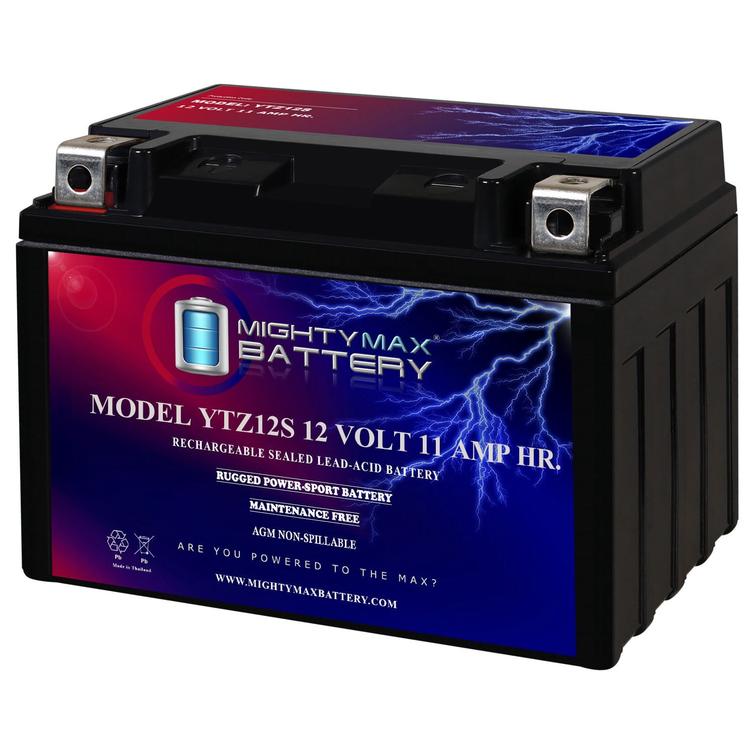 YTZ12S 12V 11Ah Battery Replacement for Parts Unlimited 2113-0091
