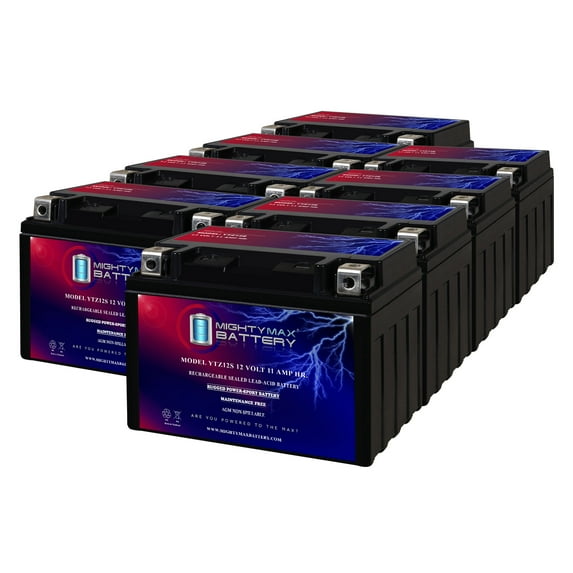 YTZ12S 12V 11Ah Replacement Battery compatible with intact YTZ12S - 8 Pack