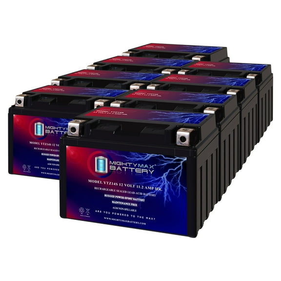 YTZ14S 12V 11.2AH Replacement Battery compatible with Honda VT CSA Shadow ABS 750 10-13 - 8 Pack