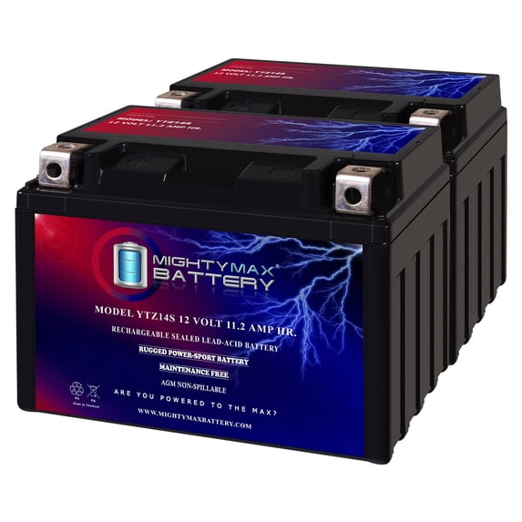 YTZ14S 12V 11.2AH Replacement Battery compatible with Yuasa TTZ14S - 2 Pack