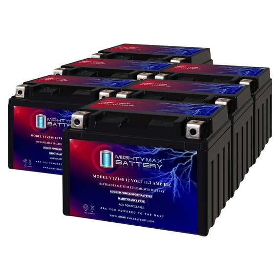 YTZ14S 12V 11.2Ah Replacement Battery Compatible with Honda VT750C, C2, C2B 10-22 - 6 Pack