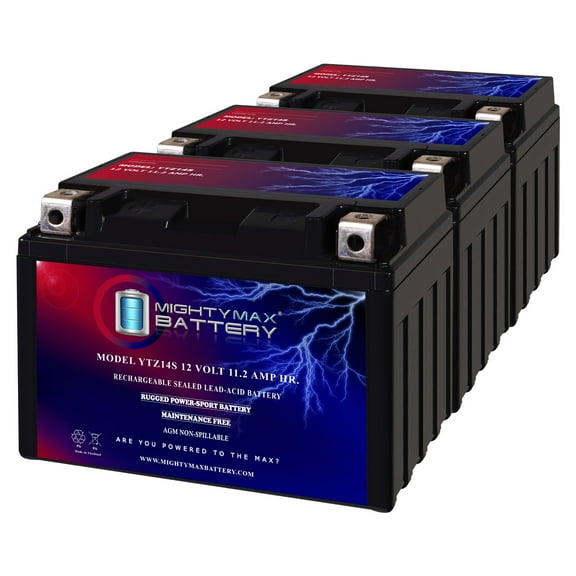 YTZ14S 12V, 11.2Ah, Replacement Battery Compatible with BSA 650 Goldstar 25 - 3 Pack