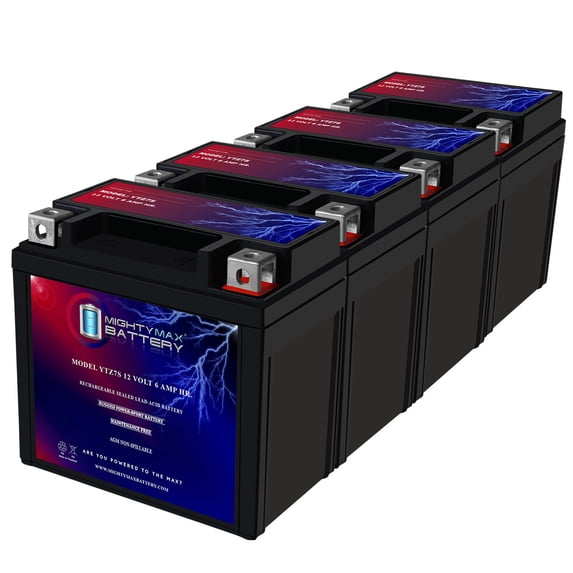 YTZ7S 12V 6AH Replacement Battery Compatible with Kawasaki 50 KFX50 23 - 4 Pack