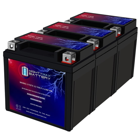 YTZ7S 12V 6AH Replacement Battery compatible with WPS CTZ7S - 3 Pack