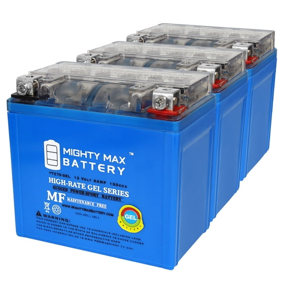YTZ7S GEL 12V, 6Ah, GEL, Replacement Battery Compatible with Yamaha 50 50-F 02-19 - 3 Pack