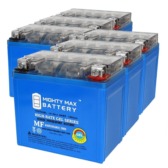 YTZ7S GEL 12V, 6Ah, GEL, Replacement Battery Compatible with Yamaha 50 50-F 02-19 - 6 Pack