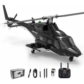 YU XIANG F02S Air-Wolf Replica GPS RC Helicopter with Optical Flow Radar & One-Key Return, 1:34 Scale 8CH Dual Brushless RC Helicopter with Telemetry Transmitter & Metal Servo for Pro Pilots - RTF