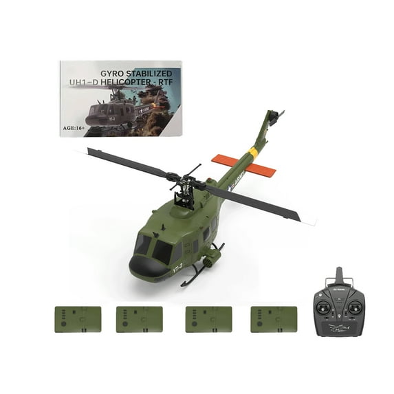 YU Xiang F07 UH-1 Huey RC Helicopter, 1:34 Scale 6CH Intelligent 6G Aileronless Dual-Axis RC Helicopter with Co-Drive Motors & Optical Flow Positioning - RTF