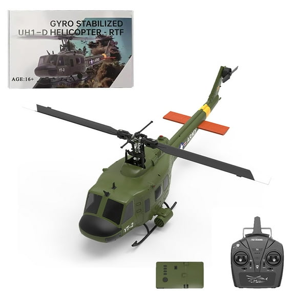 YU Xiang F07 UH-1 Huey RC Helicopter, 1:34 Scale 6CH Intelligent 6G Aileronless Dual-Axis RC Helicopter with Co-Drive Motors & Optical Flow Positioning - RTF